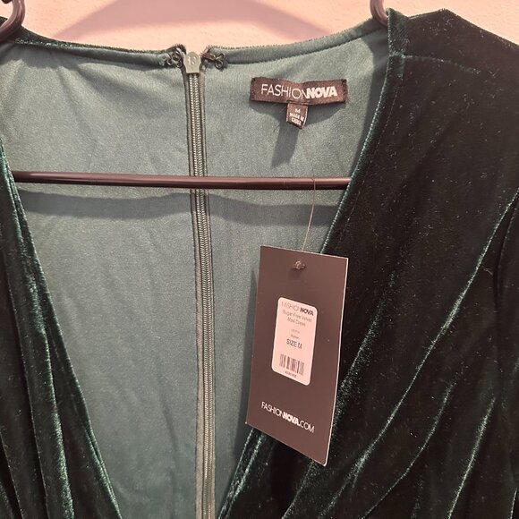NEW Sugar Free Velvet Maxi Dress - Hunter Green - Picture 5 of 5